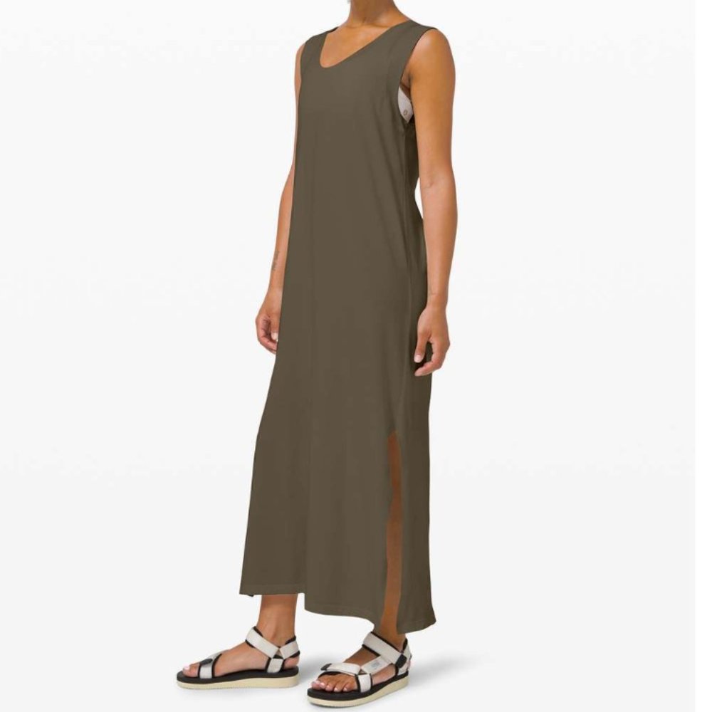 Lululemon All Yours Tank Maxi Dress Dark Olive Size 4* $98